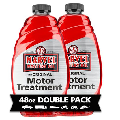 Marvel Mystery Oil 53436 Motor Treatment, Engine Oil & Fuel Treatment Additive, Cleans and Lubricates Fuel System, Prevents Leaks, Improves Engine Performance and Fuel Economy, 48 oz. (Pack of 2) - size: 48 Fl Oz (Pack of 2)