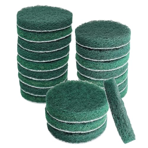 20 PCS 4 Inch 240 Grit Hoop and Loop Scrubber Scouring Pads Drill Scuffing Disc Flocking Scuff Pads, Conditioning Discs Polishing Pads for Furniture Automotive Cleaning, Rust Removal - style: 240 Grit-Green
