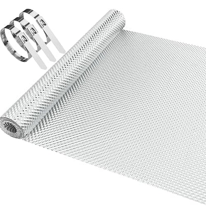 13" x 40" Embossed Exhaust Heat Shield Automotive, Aluminum Exhaust Heat Wrap with 15 Pcs Cable Metal Zip Ties, Exhaust Wrap Heat Barrier Shield for Automotive & Motorcycle Exhaust pipes - size: 1PCS