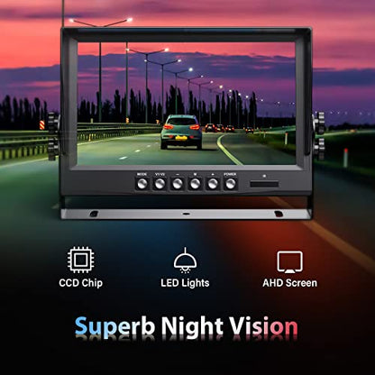 eRapta 1080P Wired Backup Camera System Kit,9" HD DVR Monitor - color: Grey