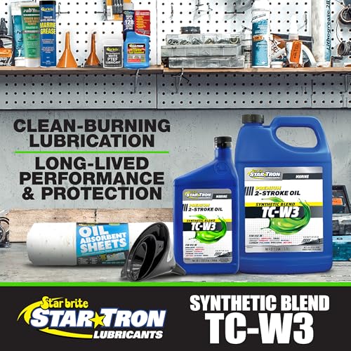 STAR BRITE Super Premium+ 2-Cycle Synthetic Blend TC-W3 Engine Oil - For All Makes & Models of Outboard Motors & Personal Watercraft - Ideal for High Performance Engines - style: 32 Oz