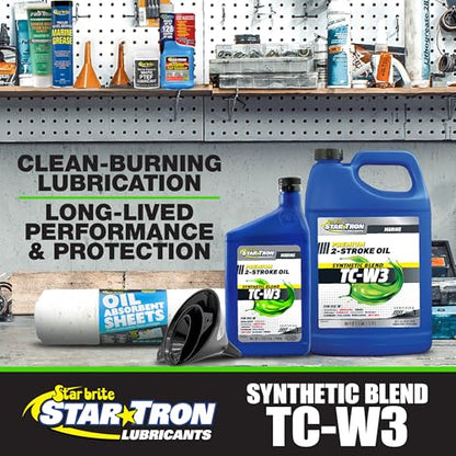 STAR BRITE Super Premium+ 2-Cycle Synthetic Blend TC-W3 Engine Oil - For All Makes & Models of Outboard Motors & Personal Watercraft - Ideal for High Performance Engines - style: 32 Oz
