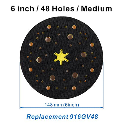 6 inch with 48 Holes Hook and Loop Backing Pad for Air Sander Polisher, 5/16"-24 Thread Max 13000RPM, Pack of 1 - color: Hook and Loop, size: 6 inch 5/16"-24 Thread with 48 holes