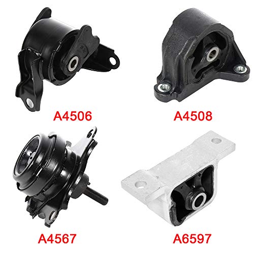 SCITOO Engine Mount Trans Mounts Set A6597 A4503 A4508 A4506 fit for Acura RSX 2002-2006 for Honda Civic Si 2002-2005 2.0L