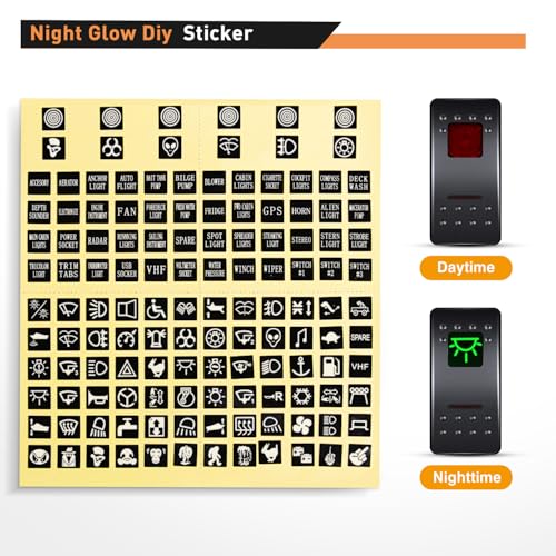 Nilight 6 Gang Rocker Switch Panel SPST On Off 5PIN Electrical Toggle Red - color: Red, size: 6 Gang