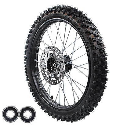 With brake discs 70/100-17 2.75-17 for Pit Dirt Bike tire 12-15mm Bearing Front Rim tube tire Disc Brake Wheel Rim With 190MM brake disc