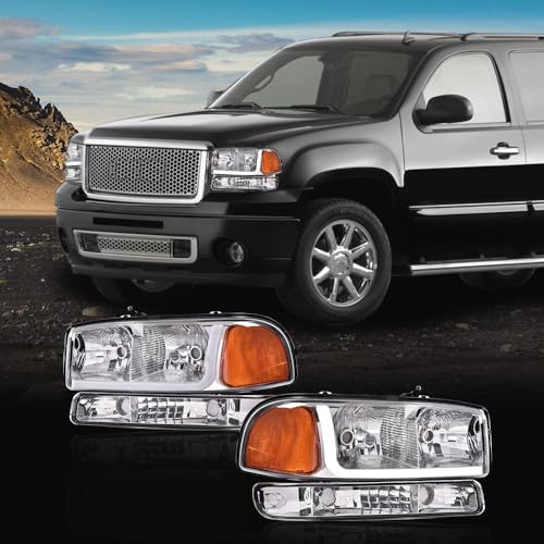 G-PLUS LED DRL Headlights Fit GMC Sierra 1500 1999-2007 - size: [LED Chrome] 1999-2007 Sierra