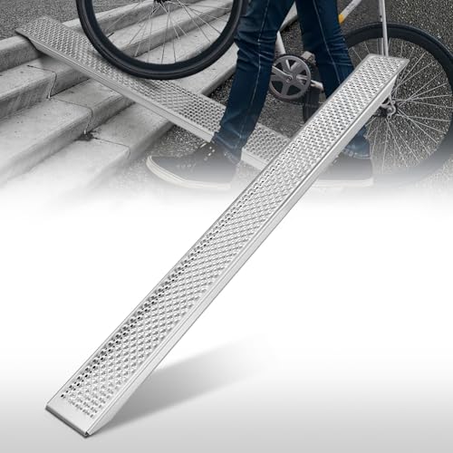 Auto Dynasty 1PCS 79" x 8" Heavy Duty Loading Ramps 880Lbs for Truck ATVs - size: 79" (Silver)