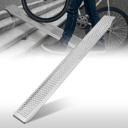 Auto Dynasty 1PCS 79" x 8" Heavy Duty Loading Ramps 880Lbs for Truck ATVs - size: 79" (Silver)
