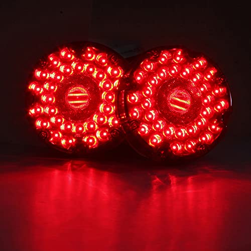 LIMICAR 7" Round Trailer Lights, 36 LED Red Transit Tail Lights, LED Trailer Light Kit Stop Brake Turn Taillight with Inner Reflex Lens For RV Truck Bus RV UTE UTV Motorhome