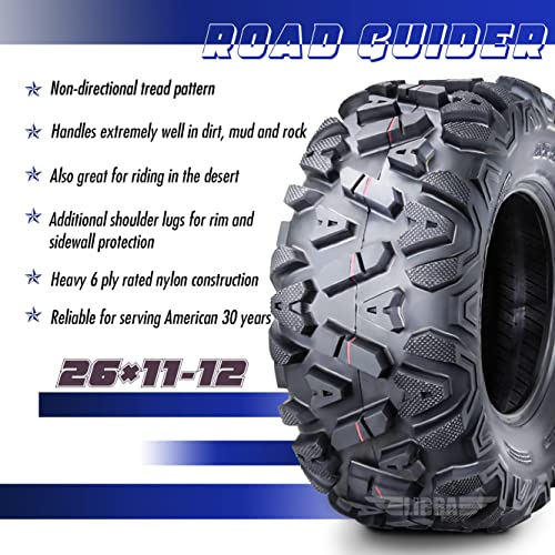 Road Guider Set 2 ATV/UTV Tires 26x11-12 26x11x12 6PR 10278 - size: 26X11-12