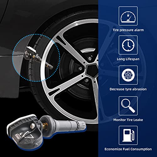 433MHz 4Pcs Tire Pressure Monitoring System Sensor (TPMS) Snap-in Replacement for 13598773 13589601 13540602 13589256 - color: TPMS-13598773