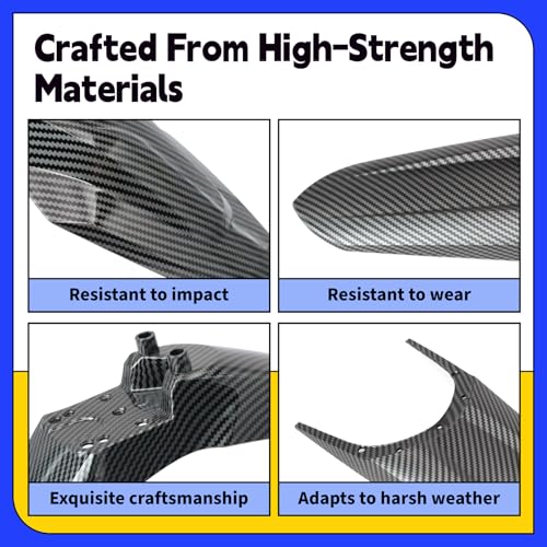 E-Bike Front and Rear Fender Compatible with Tuttio Soleil 01 Electric Dirt Bike Mud Guard Replacement for Tutti Soleil01 Electric Off-Road Motorcycle Mudguard, Carbon Fiber Texture, 2Pcs