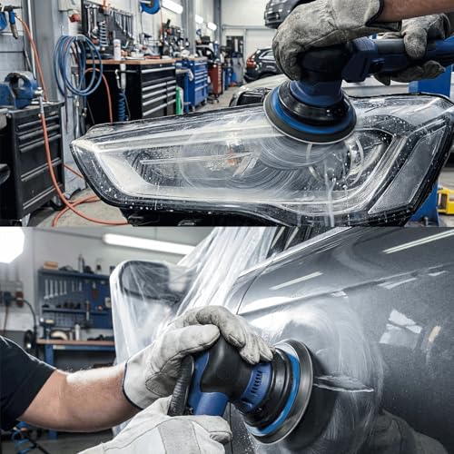 6 Inch Interface Pad + 6 Inch Sanding Dics Hook & Loop: 800/1000/1500/2000/3000/5000 Grit, Wet Dry Silicon Carbide Sandpaper for Orbital Sander, Automotive Polishing/Headlight Restoration/Scratch