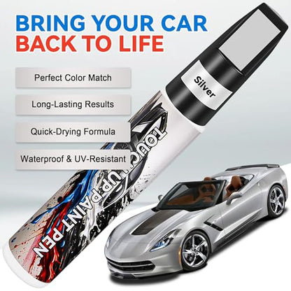 Touch Up Paint for Cars, Silver Car Paint Touch Up Pen, Car Paint Scratch Repair, Auto Paint Repair Pen, Professional Seamless Coverage, Color Accurate, Long lasting Adhension, Fast Drying - color: Universal Silver