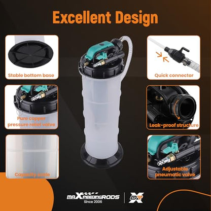 maXpeedingrods 2 Gallon/7.5L Manual/Pneumatic Oil Extractor Pump - size: 7.5L,Pneumatic/Manual