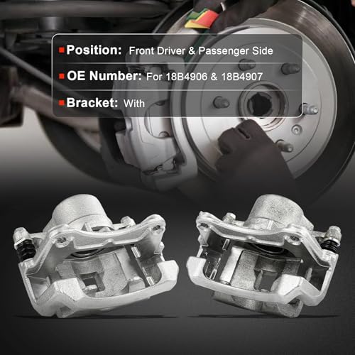 cciyu Front Left & Right Disc Brake Calipers w/Bracket 18B4906 18B4907 - size: Front[18B4906+18B4907]