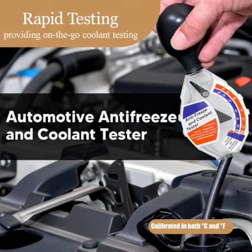 Coolant Tester, Car Coolant Tester, Automotive Antifreeze Tester, Dial Type Automotive Rapid Anti Freeze Tester Densitometer for Freezing Boiling Point Measurement