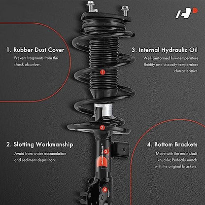 A-Premium Front Complete Strut Assemblies with Coil Springs, Set of 2 - style: Front Struts fit Mazda 3 2014-2018