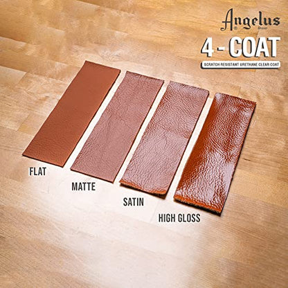 Angelus Flat 4-Coat Scratch-Resistant Leather Sealer – Durable, Flexible, Clear Coat Protection for Leather Shoes, Bags, Jackets & More - Flat Finish - 4 fl oz - size: 4 fl oz (Pack of 1), style: Flat