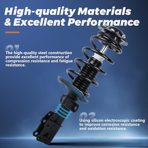 KUIPERAUTO Pair Front Complete Struts Assembly 172518 Compatible for 2009-2012 Chevy Traverse / 2008-2012 Buick Enclave / 2007-2012 GMC Acadia Replacement Coil Spring Shock Absorbers (2PCS) - size: 2X Front Struts, style: 2008-2012 Enclave
