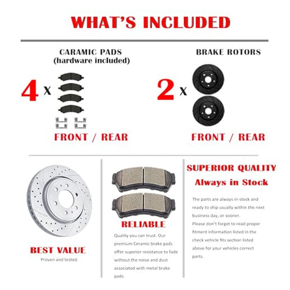 Acinoparts Front Brake Kit for 2010-2014 F-150 (6 Lug Models ONLY)