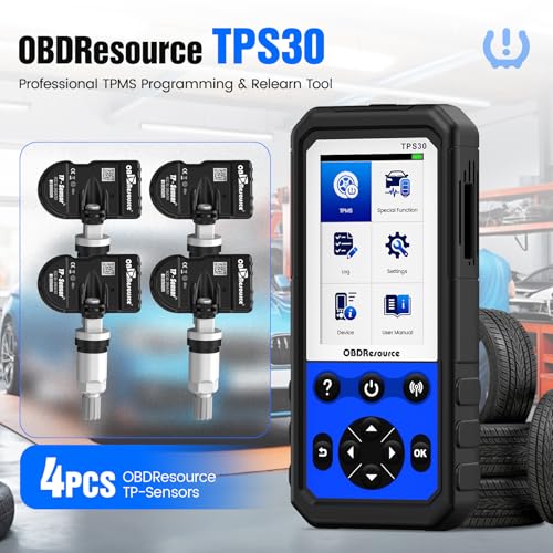 OBDResource TPMS Programming Tool TPS30 TPMS Relearn Tool with 4PCS TPMS TP-Sensors (315+433MHz) Activate Diagnostic All Known TPMS Sensors, Programmable TP-Sensors