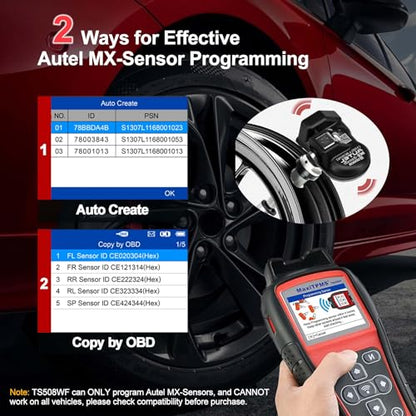 Autel MaxiTPMS TS508WF Kit TPMS Programming Tool with 8 pcs MX Sensors