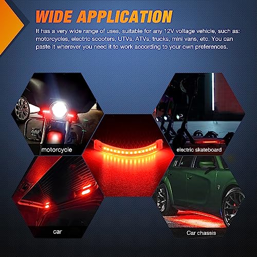 Nilight 2PCS 5Inch LED Motorcycle Turn Signal Running Brake Stop Tail Light Strips Red Beam Flexible Bend Adhesive Universal Fit Harley Motorcycles Dirt Bikes Snowmobile ATV - color: Amber
