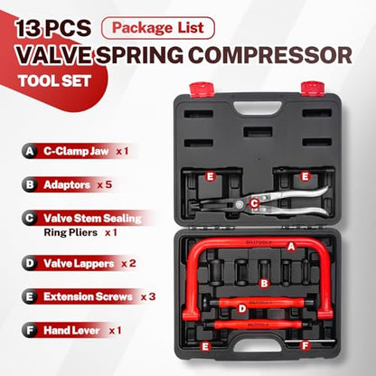 BILITOOLS 13PCS Valve Spring Compressor Tools, Valve Lapping/Grinding Tool - size: 13pcs