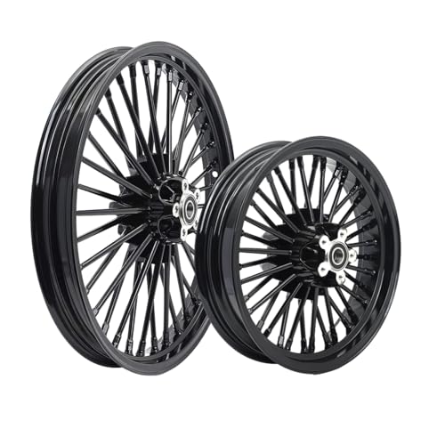 TOFR 19x2.5 16x3.5 Fat Spoke Wheels Black For Harley Sportster XL883N 10-22 - size: Front:19x2.5 Rear:16x3.5