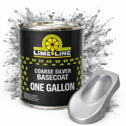 LiME LiNE Automotive Basecoat -1 Gallon (Mix 1:1 with Urethane Reducer) – Must be Clearcoated (Coarse Silver) - color: Coarse Silver