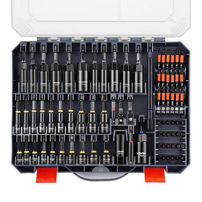 VEVOR 80-Piece Premium Magnetic Impact Nut Driver Set, Metric & SAE Sizes - size: 80 pcs