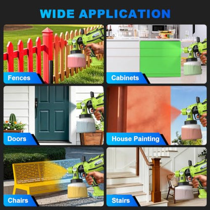 Paint Sprayer for House Painting,Electric HVLP Paint Sprayer,Grn - color: Green
