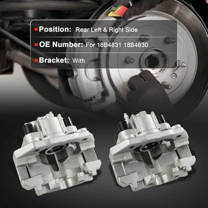 cciyu Rear Left & Right Disc Brake Calipers Assembly 18B4831 18B4830 - size: Rear[18B4831+18B4830]