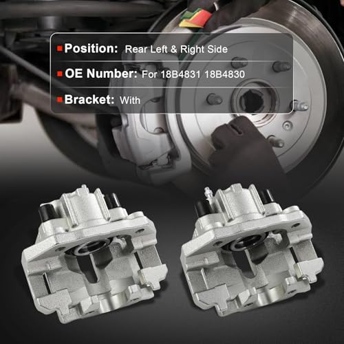 cciyu Rear Left & Right Disc Brake Calipers Assembly 18B4831 18B4830 - size: Rear[18B4831+18B4830]