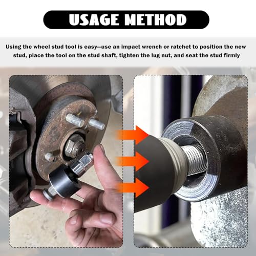 2PCS Wheel Stud Installer Tool OEM#22800,Heavy Duty Wheel Stud Removal Tool Kit Includes 3/4" Wheels Lug Nuts M12×1.25/M12×1.5/M14×1.5,Lug Studs Installer Tools Car Accessories