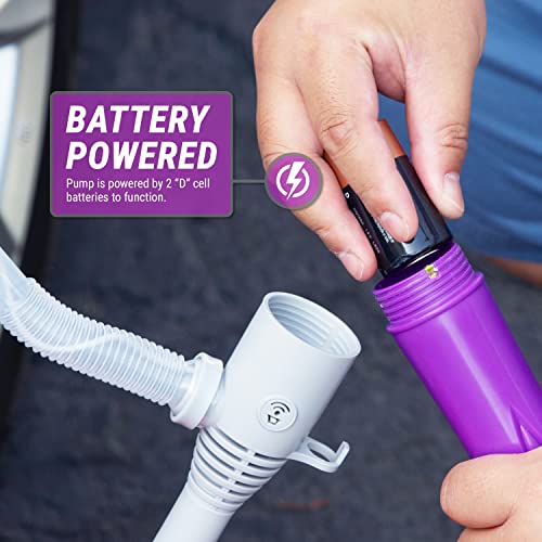 TERA PUMP Automatic Fuel Transfer Pump, 3X More Powerful Battery Operated, Auto-Stop Sensor, No Spills, 2ft Hose, Portable & Powerful Flow Rate at 2.4 GPM For Gas, Diesel (2 D Batteries, Not Included) - style: Auto Stop Pump (D)