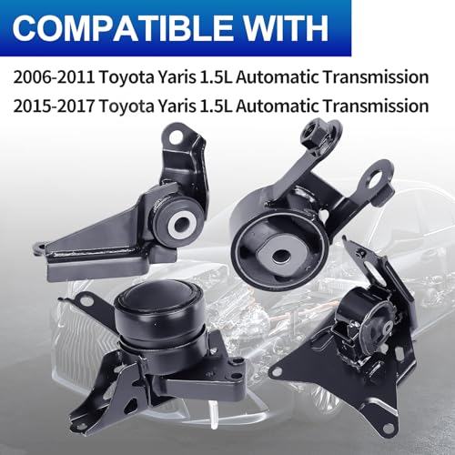4PCS Engine Mount Set for Yaris 2006-2011 & 2015-2017 1.5L - size: 2006-2011 & 2015-2017 Yaris