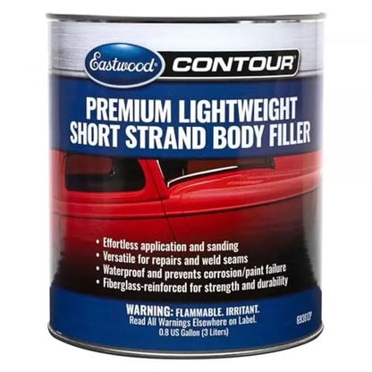 Eastwood Contour Premium Automotive Short Strand Body Filler | Lightweight Creamy Formula Fiberglass Reinforced Body Fillers for Car Bodyworks | Ideal for Body Holes, Tears, Cracks Holes & Dents | 3L - size: 3L (Pack of 1)