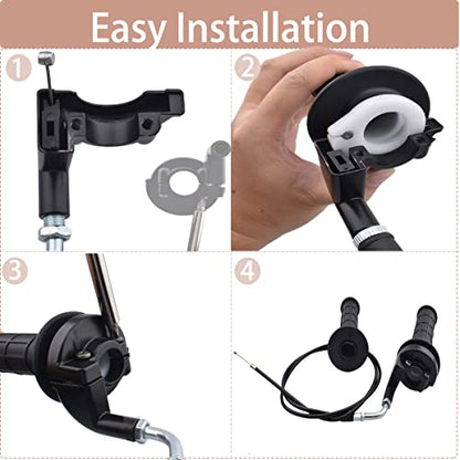 Twist Throttle Accelerator Handle Grips and Bent Cable Set for 50cc 110cc 125cc 150cc 250cc Dirt Bike Quad ATV Pit Pro Trail (Fits for 7/8"/22mm Bar) - size: 7/8" (22mm)