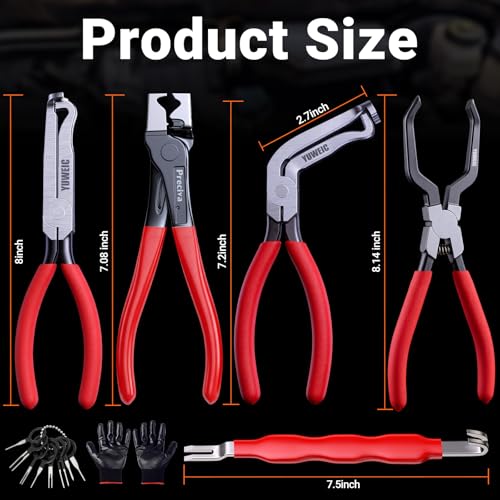 5 PCS Electrical Disconnect Pliers - Electrical Disconnect Pliers Set Locking Tab Disconnect for Car Sensors, Wiring Harnesses - size: 5