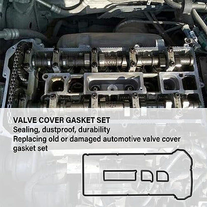 Car Engine Valve Cover Gasket Set,Valve Cover Gasket Kit Set Compatible with Lincoln Mercury Mazda Ford Escape Ranger,Replacement OEM# VS50639R1,LF02-10-230 Seal Engine Cover