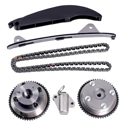 Timing Chain Kit 24321-2E000, Compatible with Kia Soul 2.0L 2012-2013/Hyundai Elantra 1.8L 2011-2014, w/Intake & Exhaust VVT Gear Sprocket 243502E001+243702E000, Timing Chain Tensioner&Guide - size: 24321-2E000