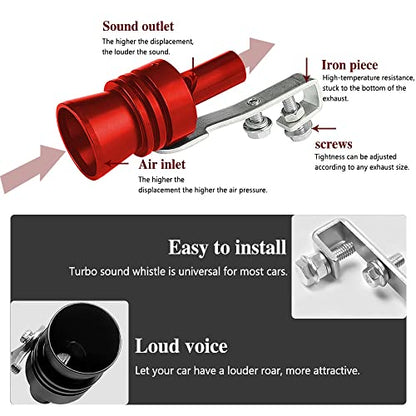 2PCS Car Turbo Whistle, Aluminum Alloy Universal Turbo Whistle - color: Red
