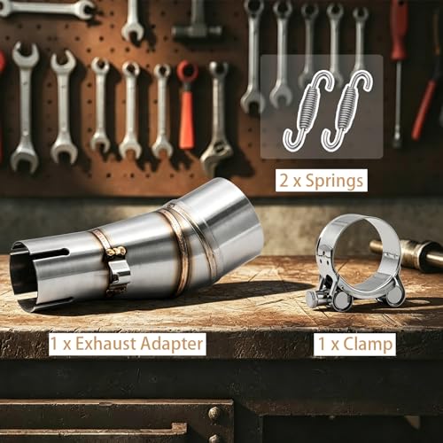 Motorcycle Exhaust Slip-On, Compatible with Ninja 250/300/Z250/Z300 (2008-2017), Stainless Steel Muffler Pipe, High Performance Aftermarket Replacement - size: 2008-2017
