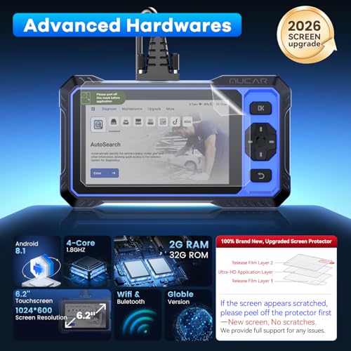 OBD2 Scanner, MUCAR 632 Elite AI-Assisted Bidirectional Scan Tool, 15 Reset Services Oil/TPMS/EPB/BMS/SAS/Brake/Throttle Car Scanner Diagnostic Tool, AutoAuth FCA, CANFD, AutoVIN, Lifetime Free Update