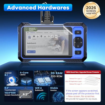 OBD2 Scanner, MUCAR 632 Elite AI-Assisted Bidirectional Scan Tool, 15 Reset Services Oil/TPMS/EPB/BMS/SAS/Brake/Throttle Car Scanner Diagnostic Tool, AutoAuth FCA, CANFD, AutoVIN, Lifetime Free Update