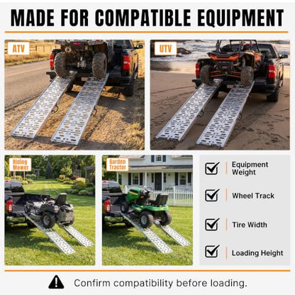 Loading Ramps for Pickup Trucks, 7.5 ft Aluminum ATV Ramps, 2 Pack - size: 2 Pack - 1500 lb