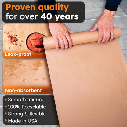 12" x 60 yd Kraft Masking Paper Roll for Painting - size: 12" x 60 Yards